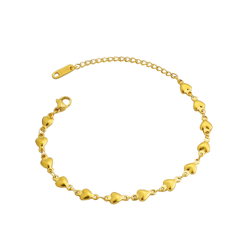 Gold Chain Heart Bracelet