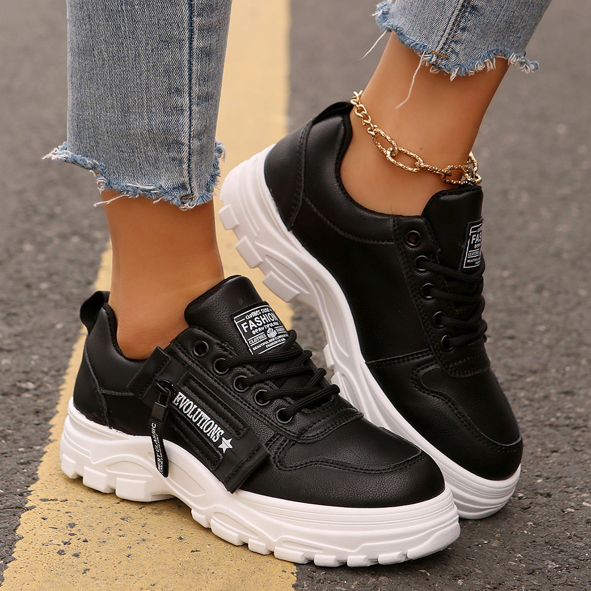 Sports Shoes With Side-Zipper For Women