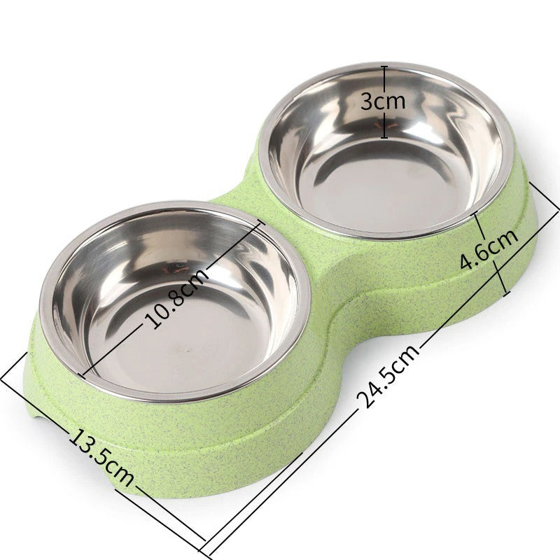 Double Pet Bowls Stainless Steel
