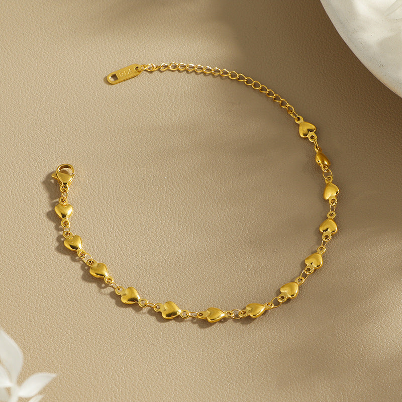 Gold Chain Heart Bracelet