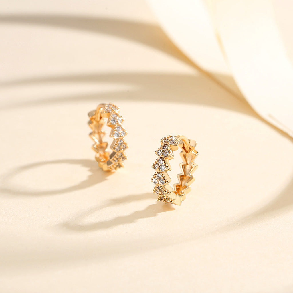 Fashion Gold & Zircon Earrings