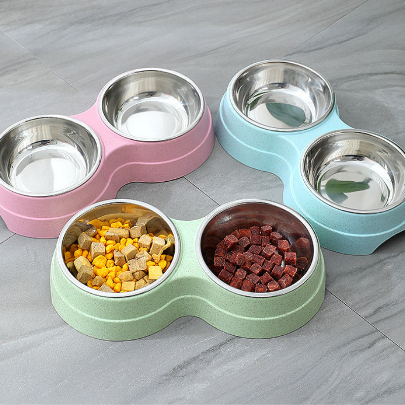 Double Pet Bowls Stainless Steel