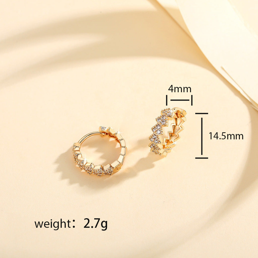 Fashion Gold & Zircon Earrings
