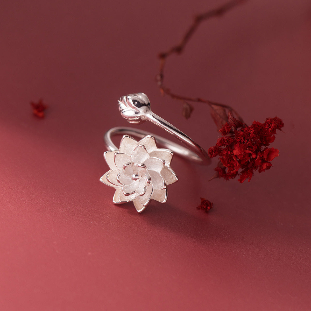 Argent Pur White Lotus Adjustable Ring