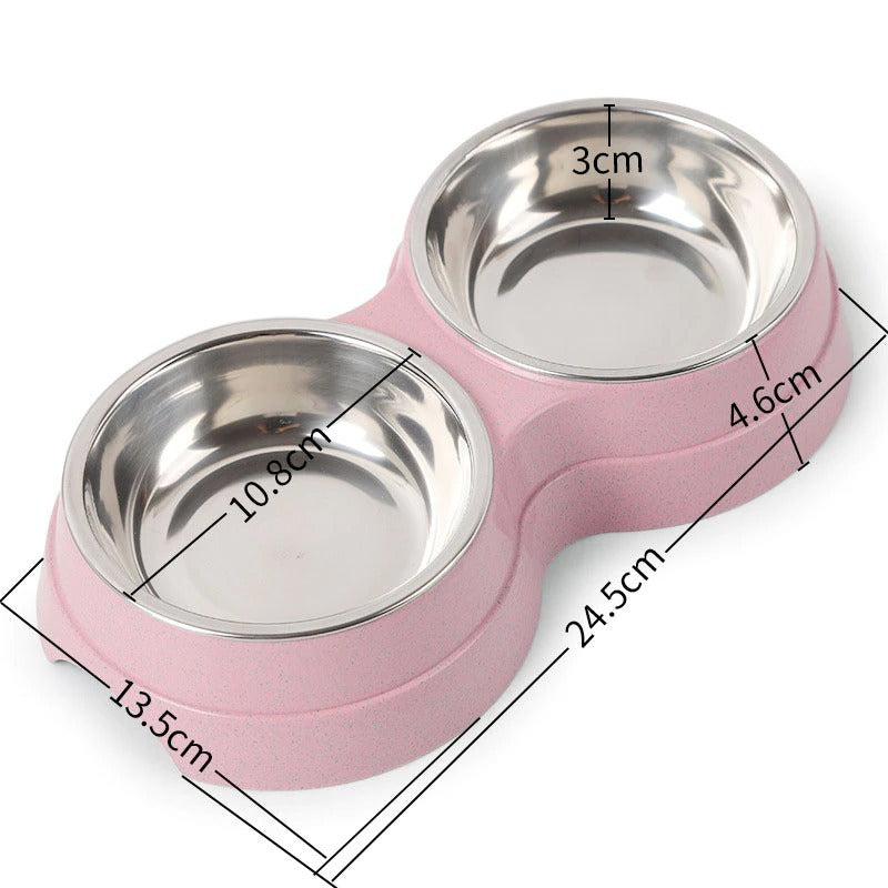 Double Pet Bowls Stainless Steel