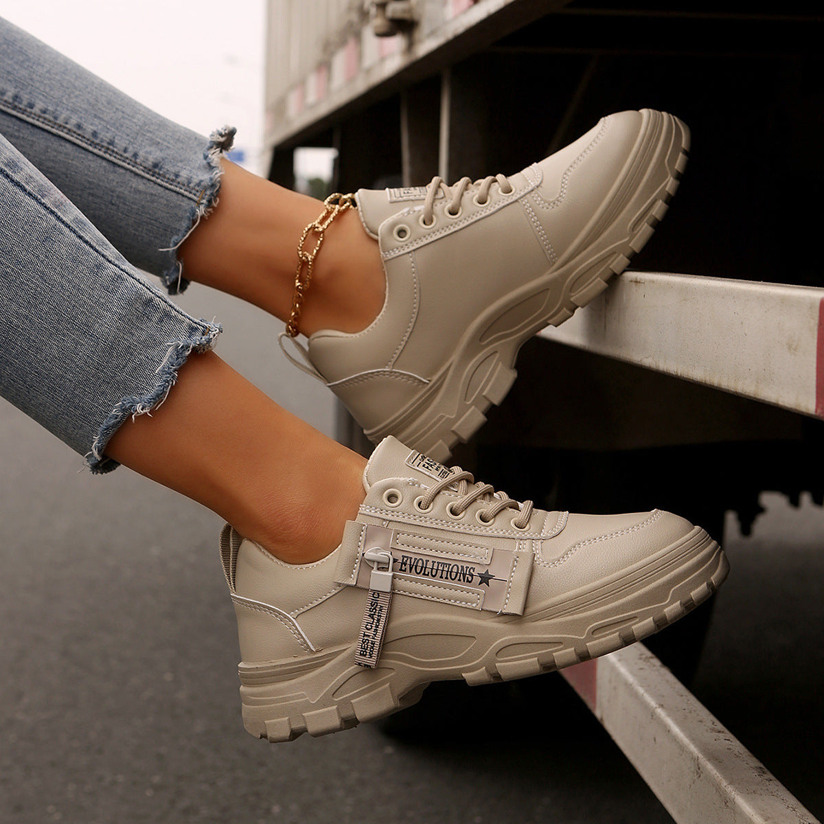 Sports Shoes With Side-Zipper For Women