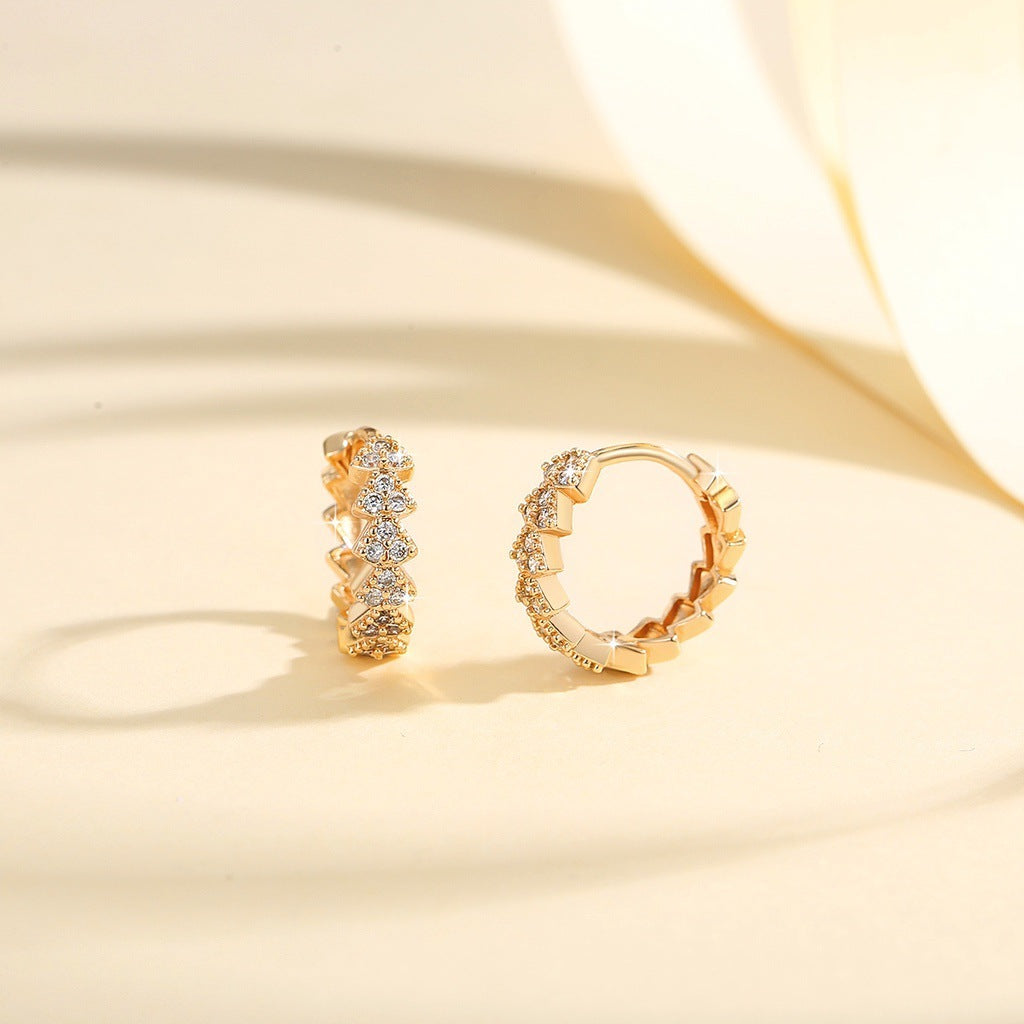 Fashion Gold & Zircon Earrings