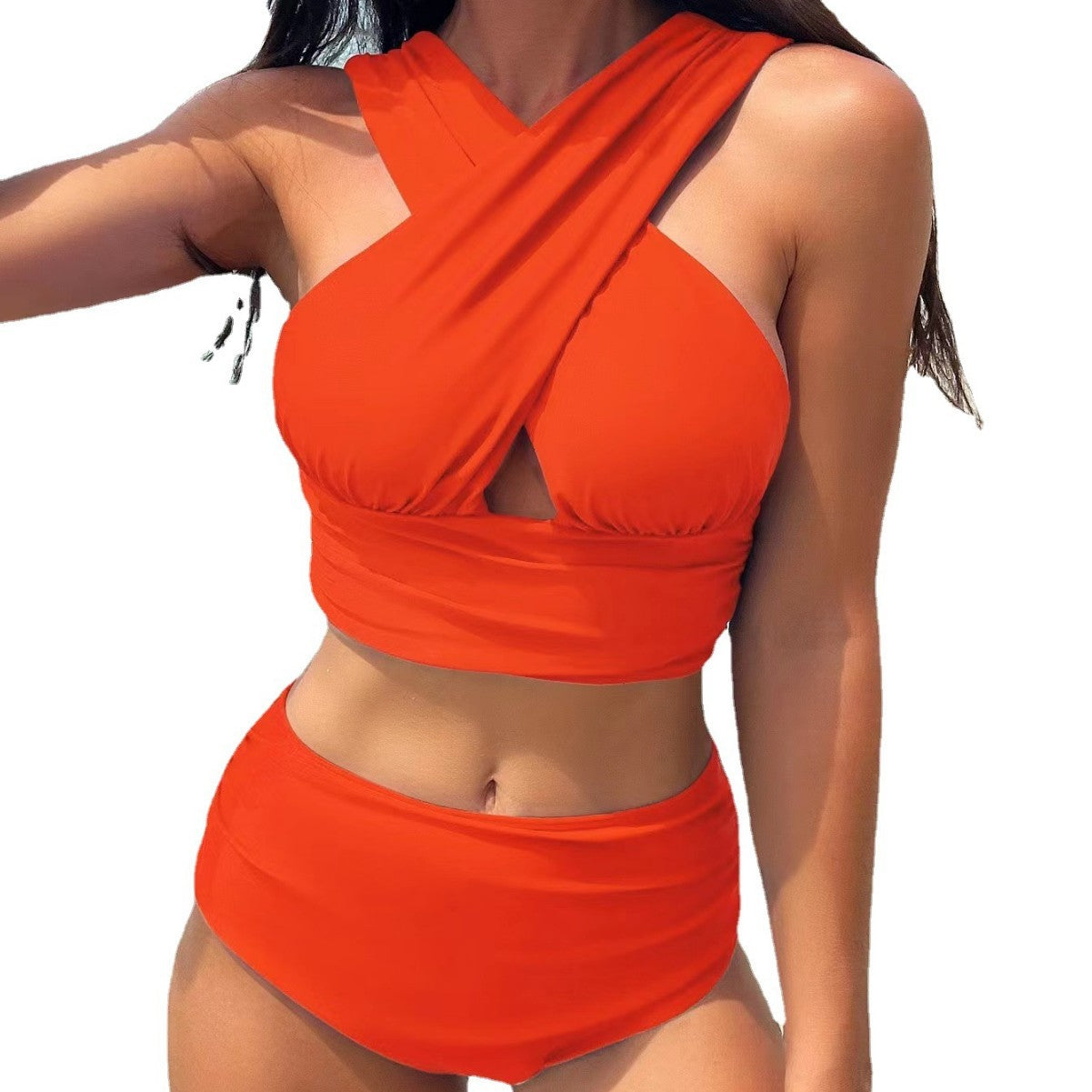 Cross-halterneck Swimsuit