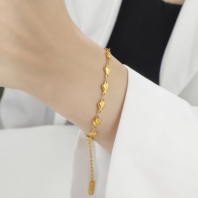 Gold Chain Heart Bracelet