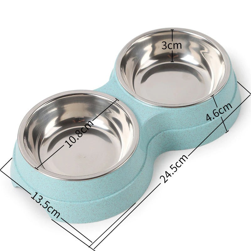 Double Pet Bowls Stainless Steel