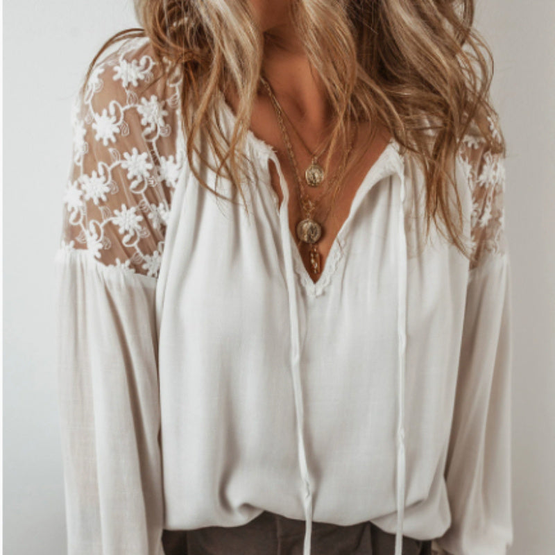 V-neck Long Sleeve Pullover
