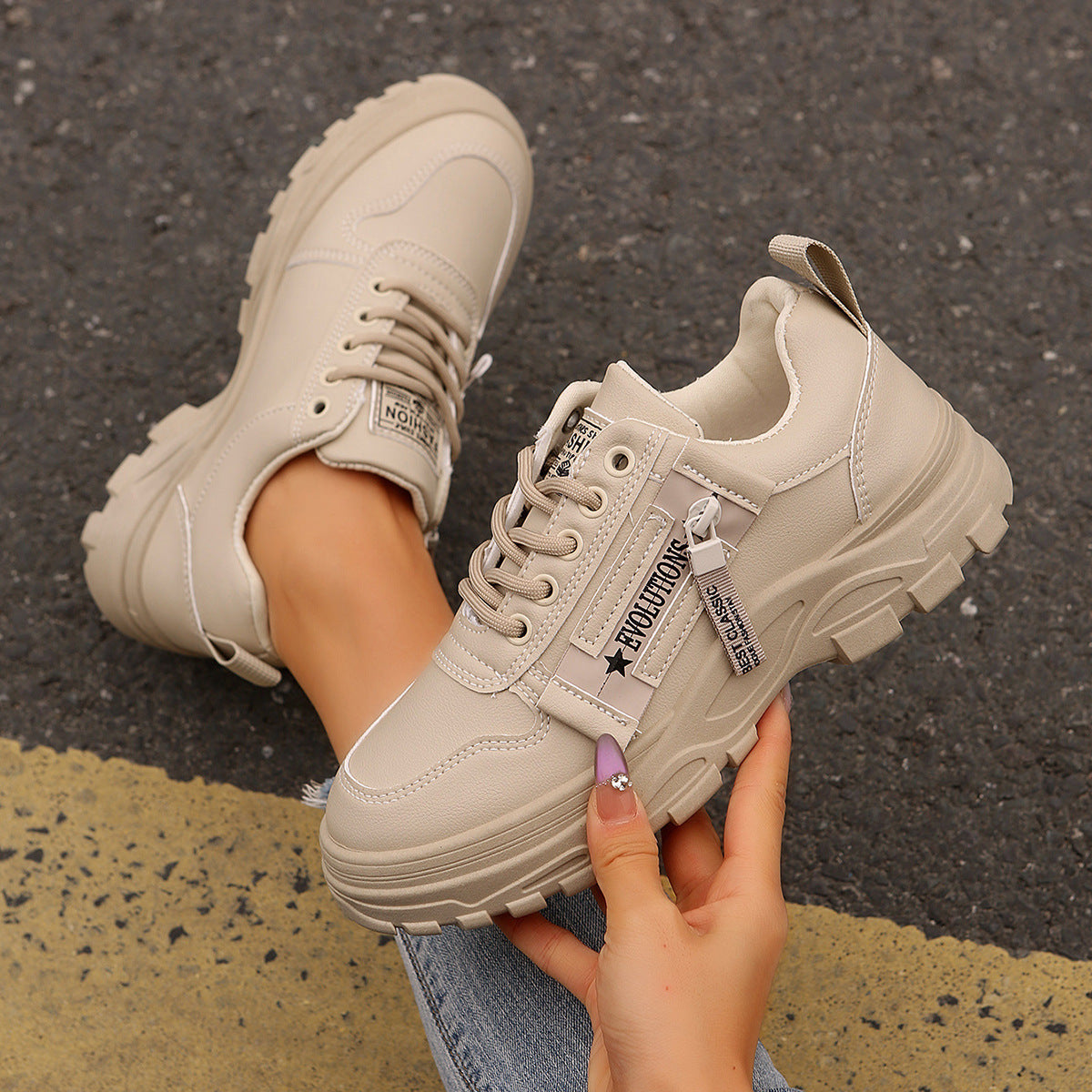 Sports Shoes With Side-Zipper For Women