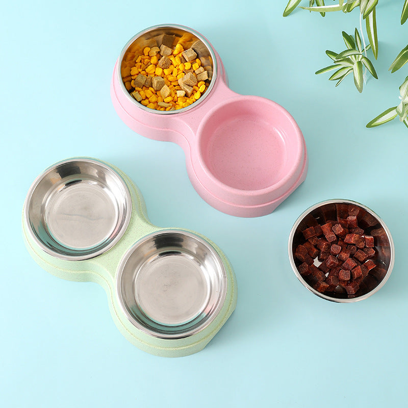 Double Pet Bowls Stainless Steel