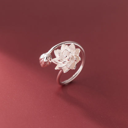 Argent Pur White Lotus Adjustable Ring
