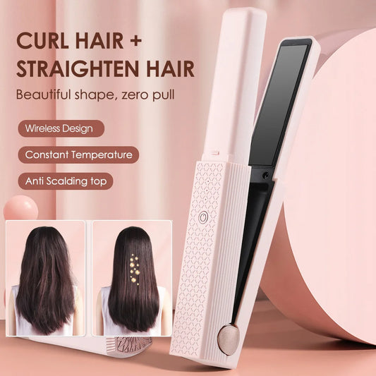 Hair Straightener & Hair Curler Cordless & Portable