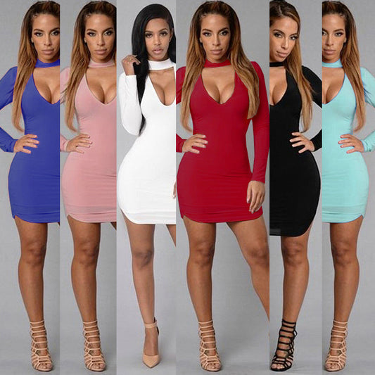 Long Sleeve Irregular Edge Dress