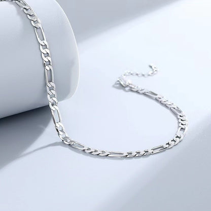 S925 Sterling Silver Anklet Figaro Bracelet