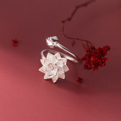 Argent Pur White Lotus Adjustable Ring