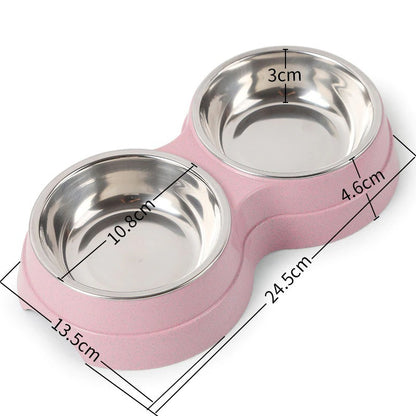 Double Pet Bowls Stainless Steel