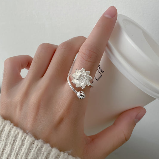 Argent Pur White Lotus Adjustable Ring