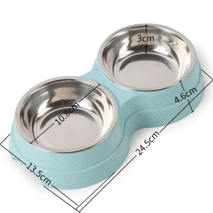 Double Pet Bowls Stainless Steel
