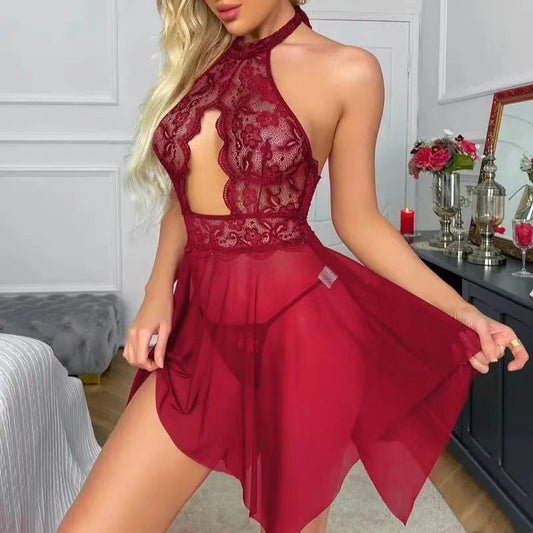 Sexy Neck Splicing Lace
