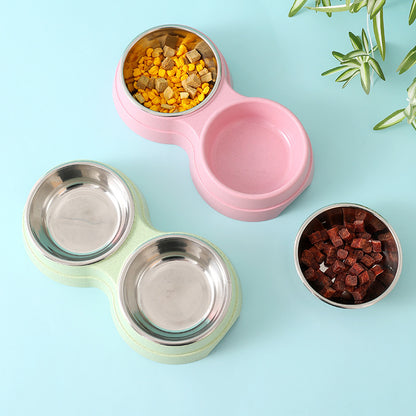 Double Pet Bowls Stainless Steel